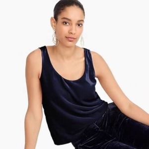 NWT J. Crew Twilight Blue Velvet Tank Top